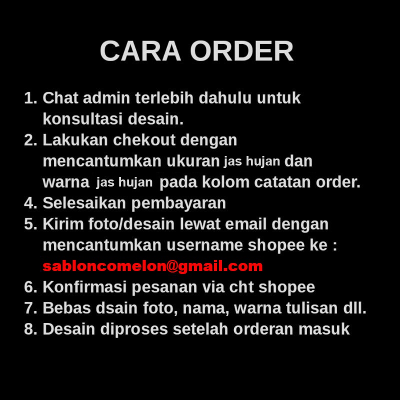 JAS HUJAN SABLON CUSTOM DESAIN MOTOR KAMU / MANTEL HUJAN SABLON CUSTOM / JAS HUJAN PRIA &amp; WANITA / MANTEL HUJAN DEWASA PRIA WANITA