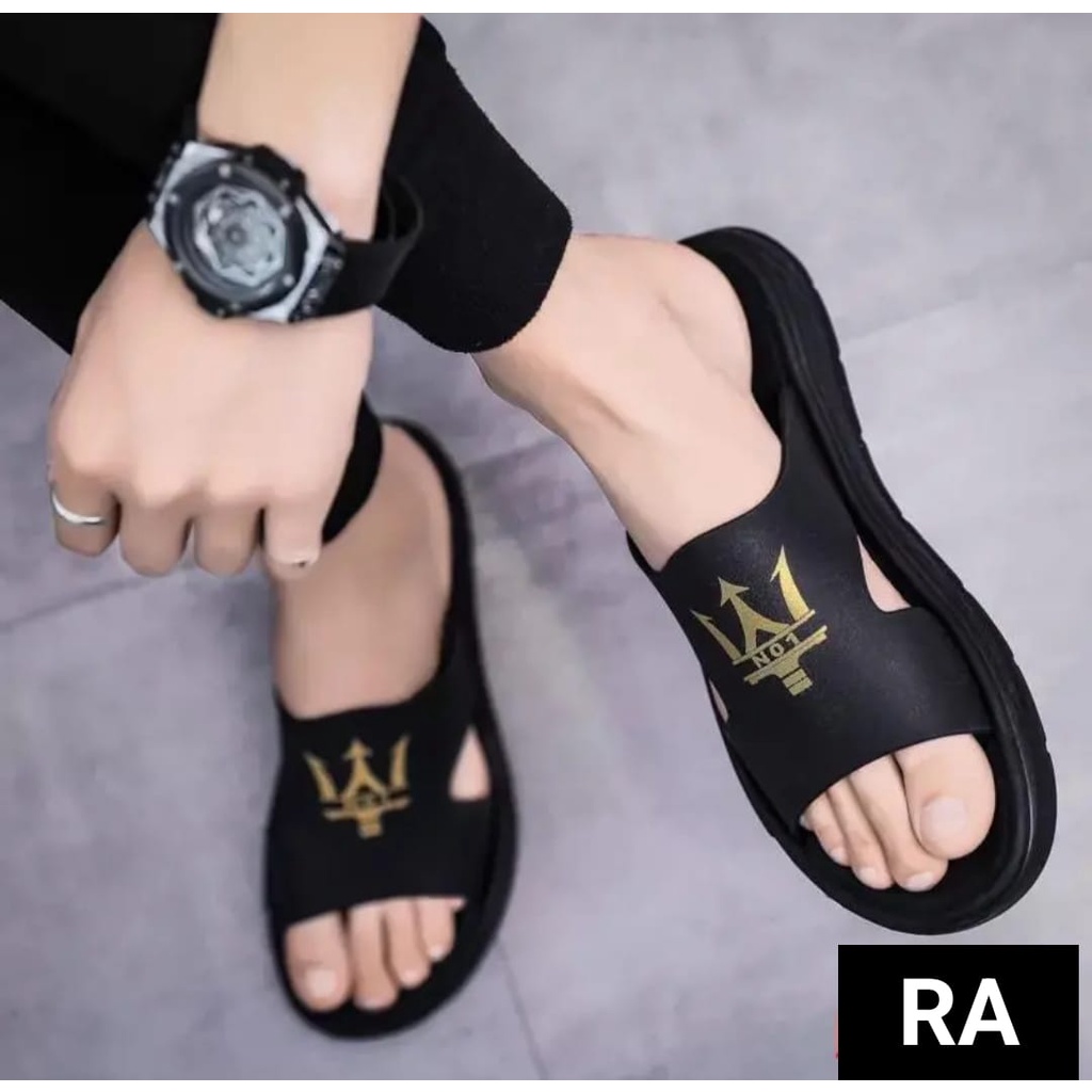 sandal pria slop / sendal selop slip on premium / kekinian MODEL IMPORT TERBARU VIRAL