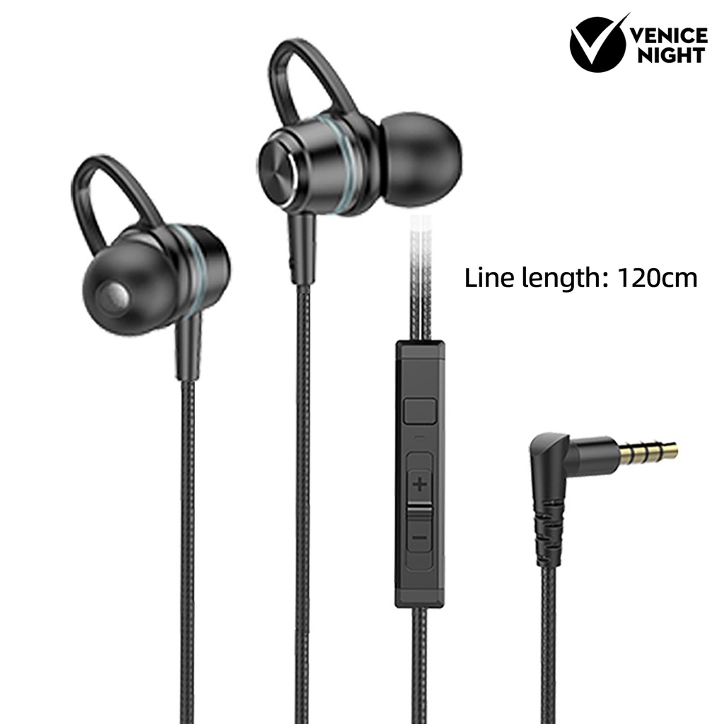 (VNEP) (Berkabel) G26 Earphone High Fidelity Kebisingan Membatalkan Ringan 3.5mm Stereo Olahraga In-ear Gaming Earbud untuk Menelepon