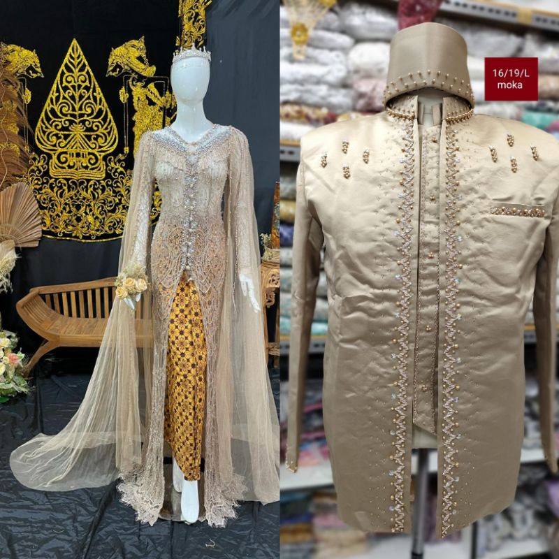 CAUPLE DRES KEBAYA CHANTYLI //CAUPLE PASANGAN KEBAYA AKAD MODREN /KEBAYA PASANGAN TERBARU// AKAD EKOR PREMIUN//BAJU PENGANTIN TERBARU|KEBAYA DRESS MODERN//KEBAYA MASA KINI