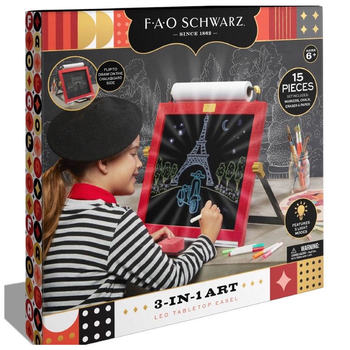 Jual FAO Schwarz Art Tabletop 3In1 LED Easel Set Shopee Indonesia