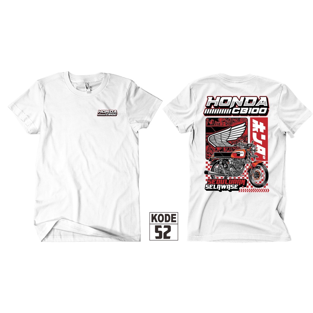 kaos cotton honda cb 100 high kuality//KAOS KOMUNITAS CB 100// KASO MOTOR CLASIK//BISA COD // COTOON