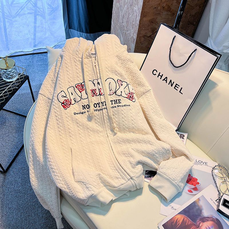 anti-pilling loose sweater women's autumn 2022 new casual Korean version thin cardigan hooded jacket