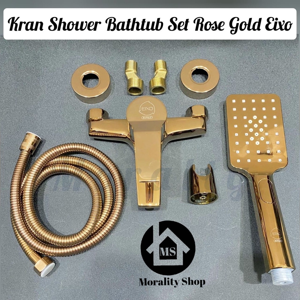 Kran Shower Bathtub Set Kuningan Rose Gold Keran air Shower Panas Dingin Eixo Brass Shower Mixer Faucet for Bath