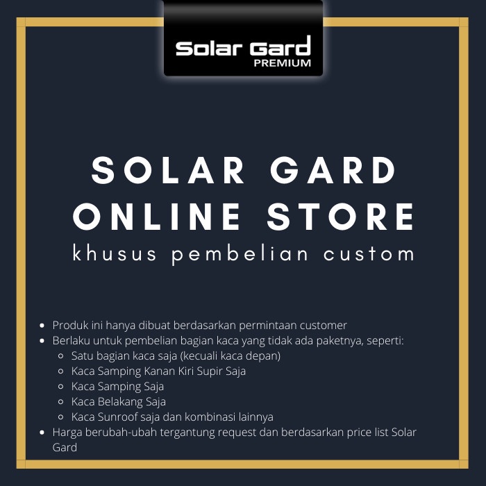 Kaca Film Solar Gard Untuk Custom