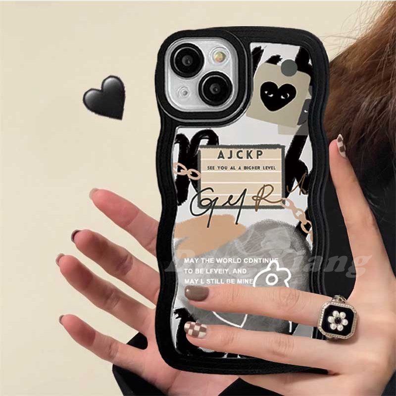 Casing TPU iPhone 14 14 Pro MAX 11 Pro 11 Pro MAX 12 12 Pro 12 Pro MAX iPhone 13 Pro MAX X XR XS MAX 6 6S 7 8 Plus SE 2020 Motif Doodle Hati DGX
