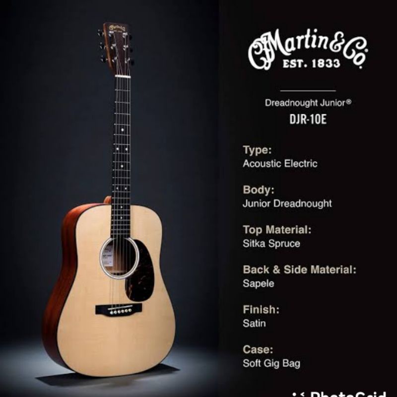 MARTIN - DJR10E-02 (+BAG) SITKA ACOUSTIC ELECTRIC GUITAR (402001054)