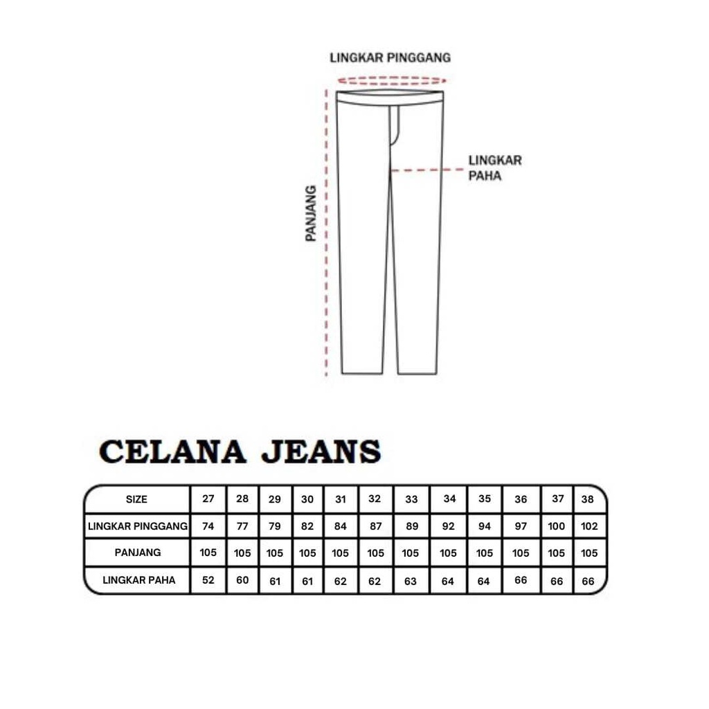 Celana Jeans Garmen Semi Reguler Original - Jeans Panjang Pria Wanita