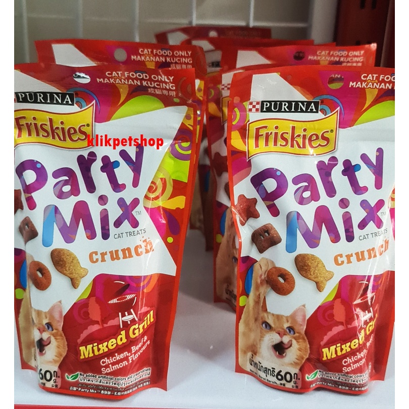 Snack Kucing Friskies Party Mix 60 gram Mixed Grill