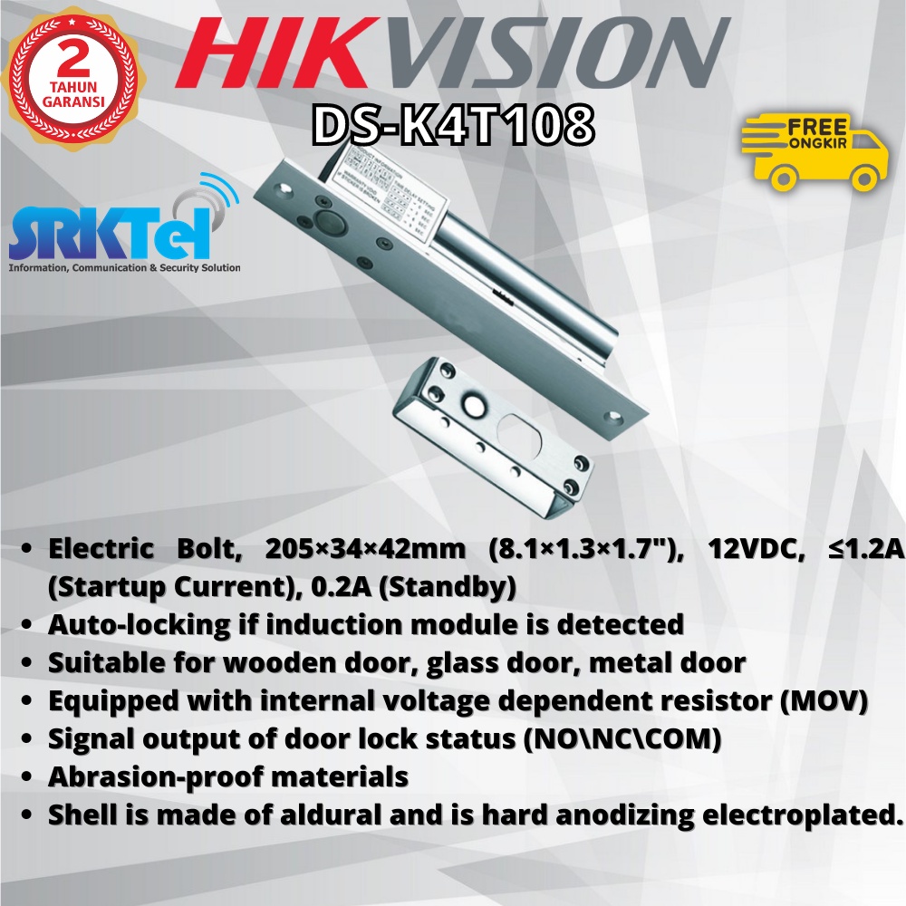 Hikvision DS-K4T108 Electric Drop Bolt