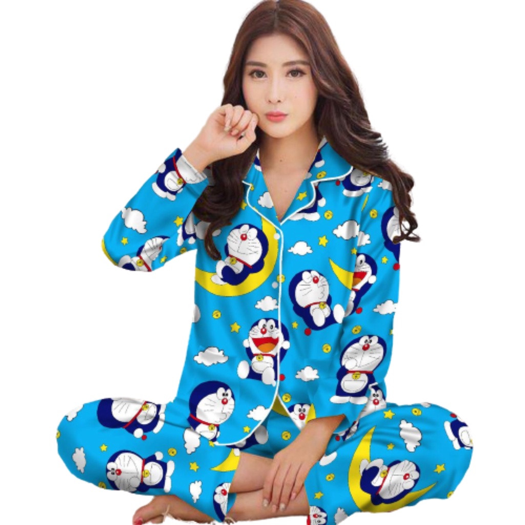 CIAHAW Baju Tidur Piyama PP Motip Karakter M,L, XL/Setelan Piyama PP