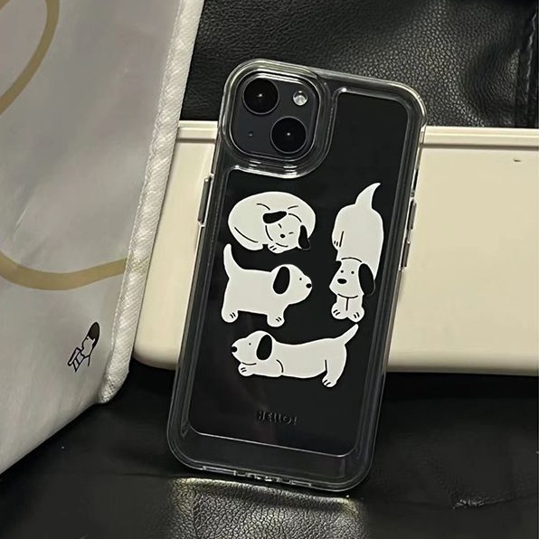 Soft Case Silikon TPU Transparan Motif Anjing Untuk IPhone 14 13 12 11 Pro XS Max XR X 8 7 6 6S Plus