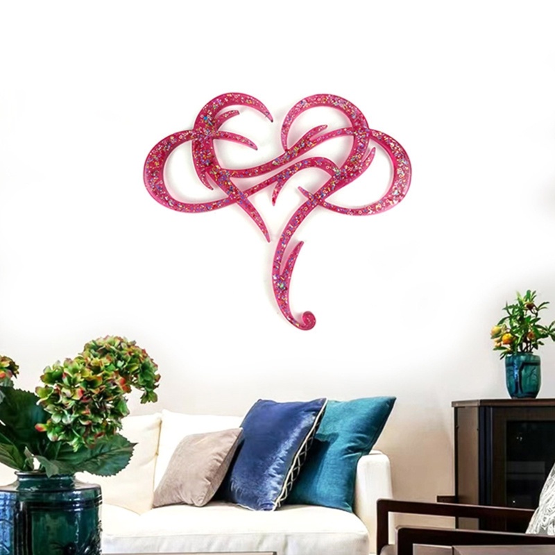 Siy Cetakan Epoxy Resin Bentuk Hati Bahan Silikon Untuk Dekorasi Dinding / Valentine DIY