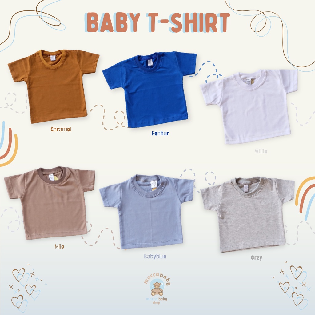 MBSS - KAOS BABY POLOS Basic Tee Kaos Anak / Atasan Anak / Kaos Bayi / Atasan Bayi