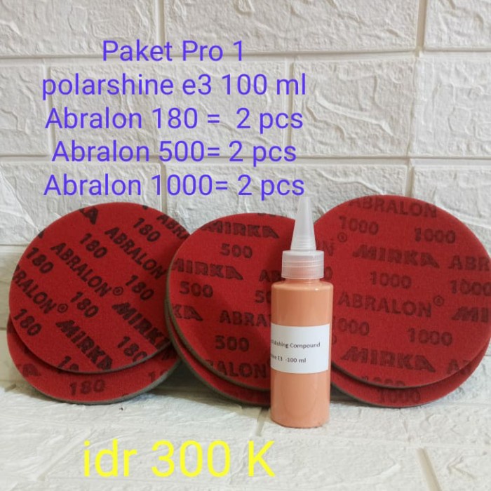 Obat Jamur Mobil Paket Poles Kaca Baret Profesional - Abralon + Polarshine E3