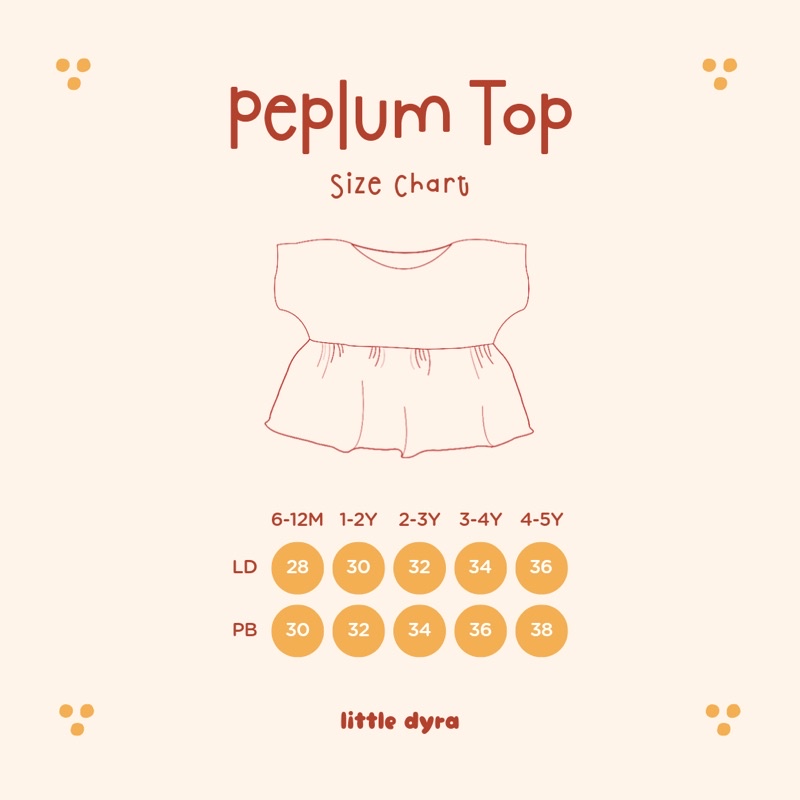 Little Dyra PEPLUM Top Part 2 / Atasan Anak 1-5thn