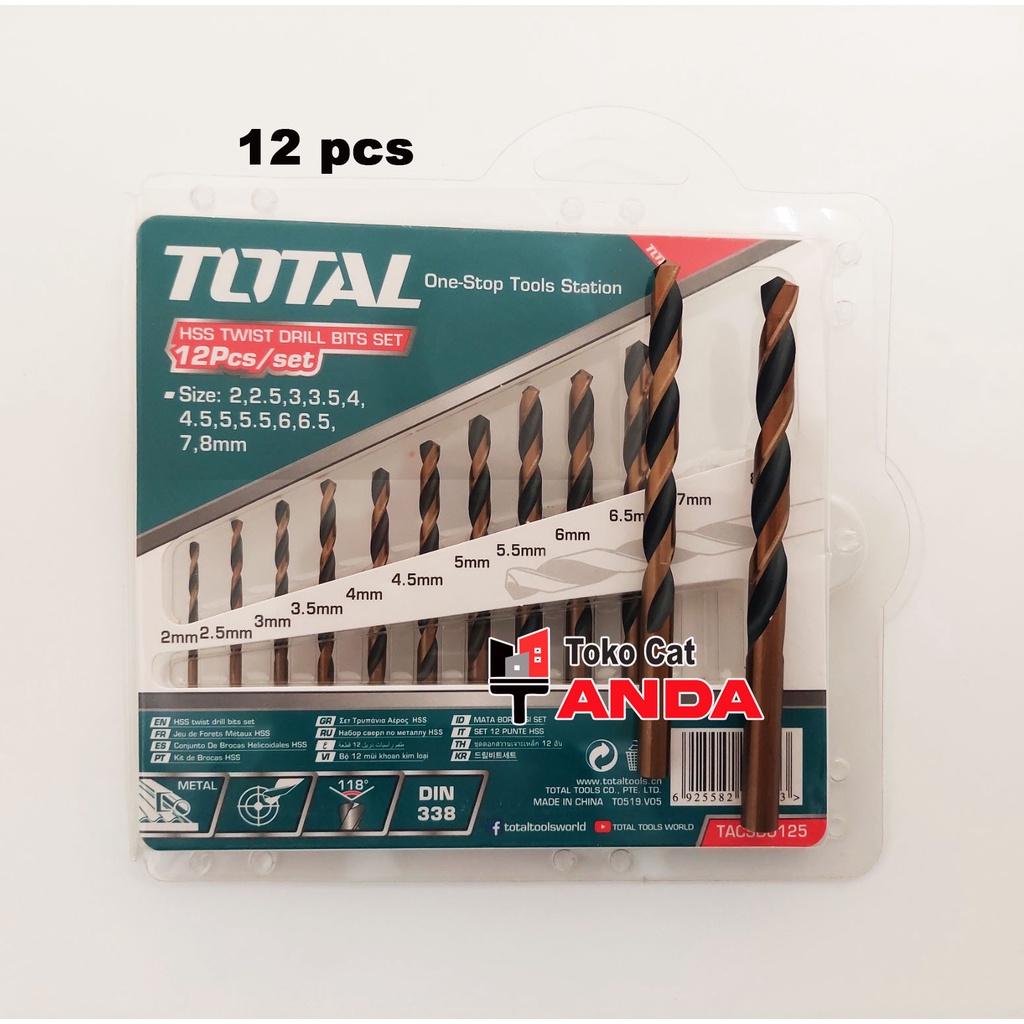 Mata Bor Set Hss total 12bj - Mata Bor Besi - Bor besi - Bor kayu - Bur besi set