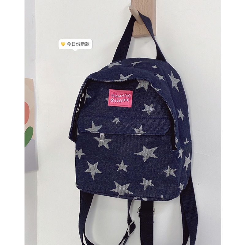 ❁♘┅Seraser fashion niche denim ransel kecil wanita 2022 baru kecil segar kasual semua pertandingan ransel mini ringan pasang