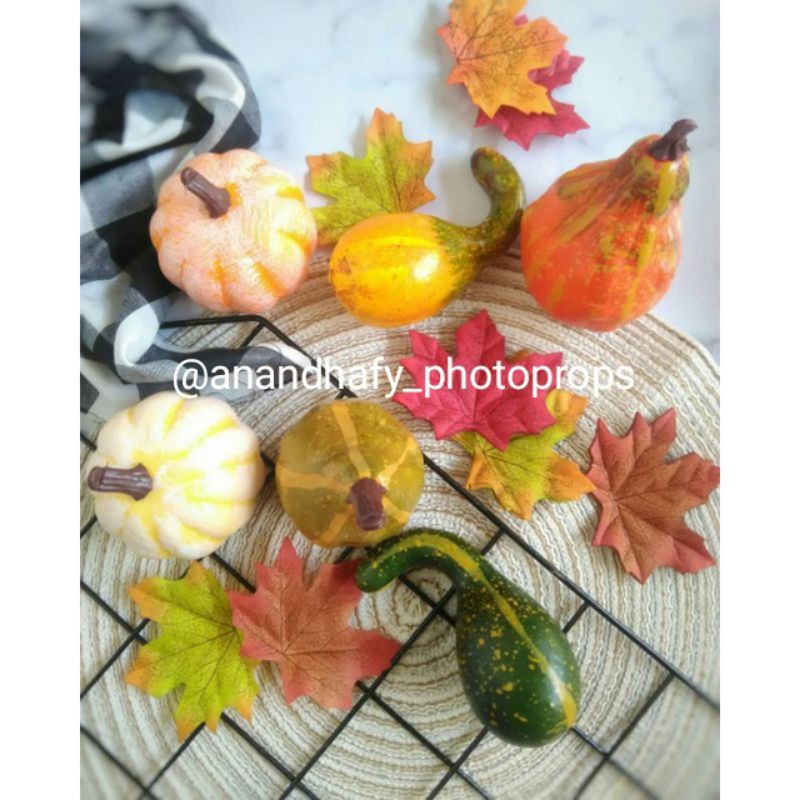 Labu artificial pumpkin artificial buah artifisial aesthetic sayur buatan foam plastik fake imitasi