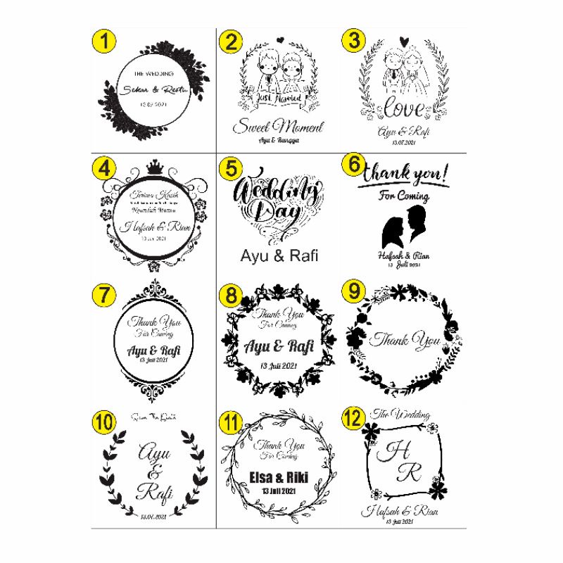 

Stiker Transparant Wedding Untuk Souvenir Custom Nama