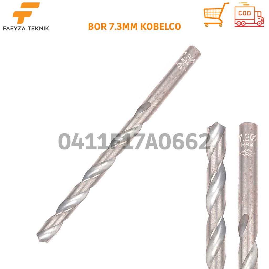 Mata Bor Besi 7.3mm Hss Kobelco Bukan Carbide Nachi