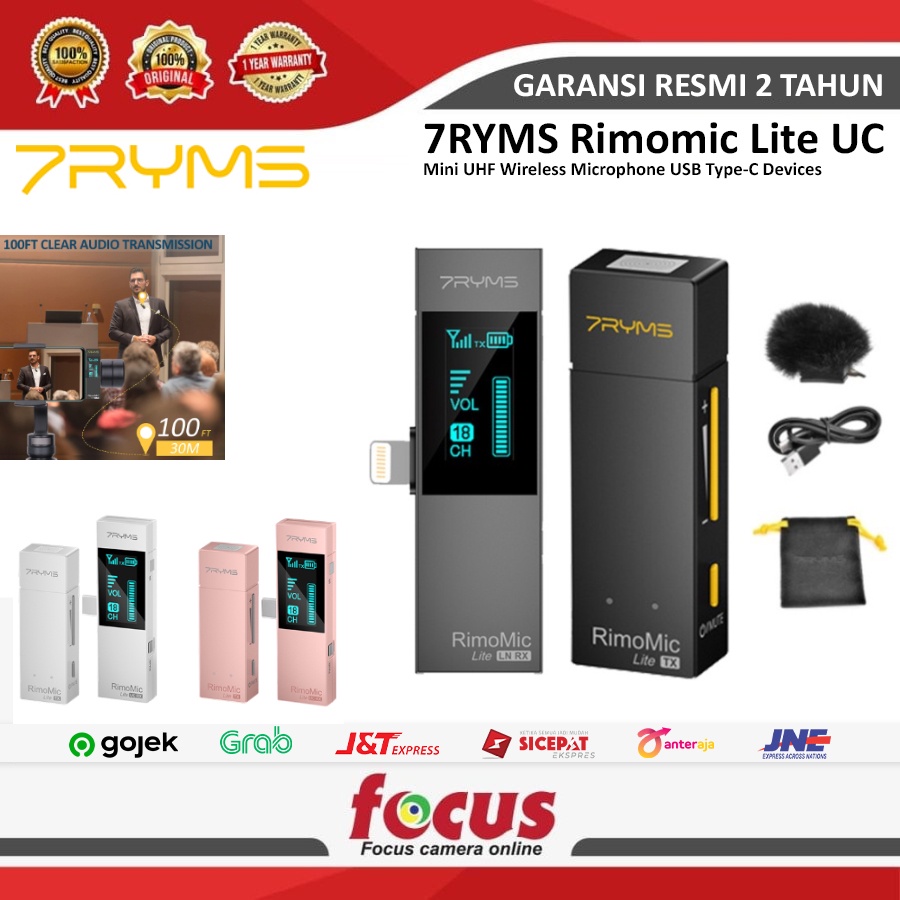 7RYMS Rimomic Lite UC Mini UHF Wireless Microphone USB Type-C Devices