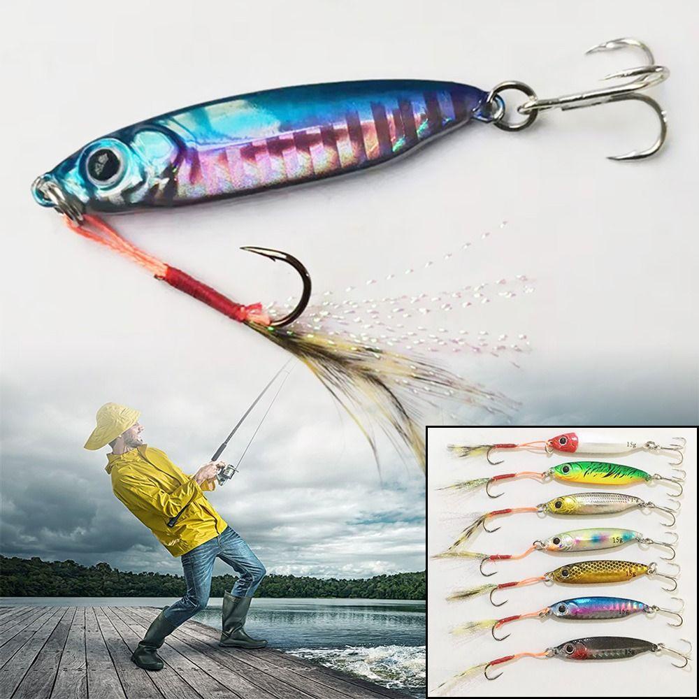 Umpan Pancing Logam Bulu PREVA Top Colorful Spinning Baits 15g/18g Single Hook