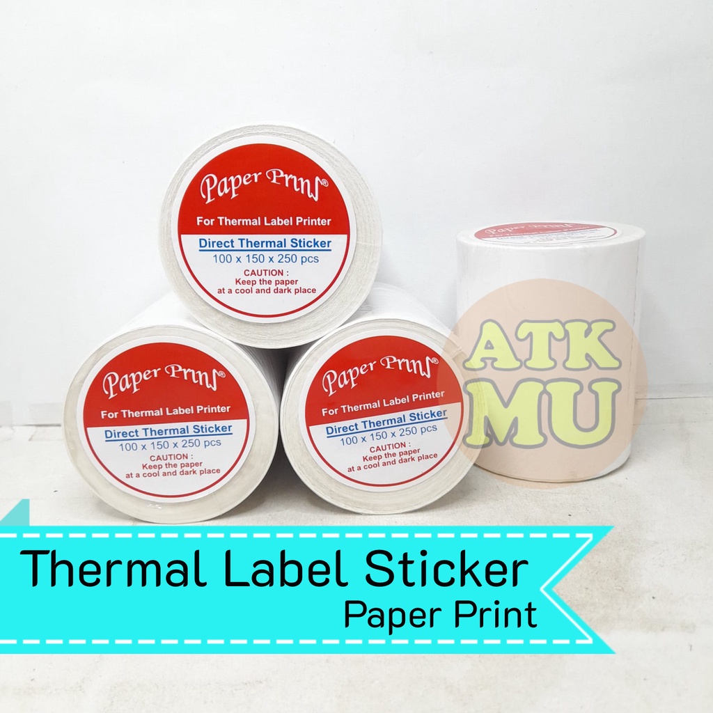 

Paper Print Sticker Thermal Roll 100x150 250Pcs Kertas Print Kasir