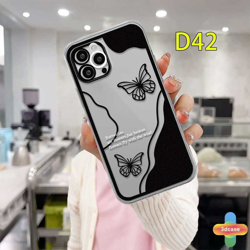 Soft Case TPU Motif Kupu-Kupu Hitam Untuk For IPhone 11 12 13 PRO MAX 6 7 6S 8 Plus X XR XS MAX 11 12 13 Se 2020 6SPlus 7Plus 6Plus 8Plus XSMAX A15 A16 A9 A5 A7 A5S Y12 Y20 Y15S A12 A03