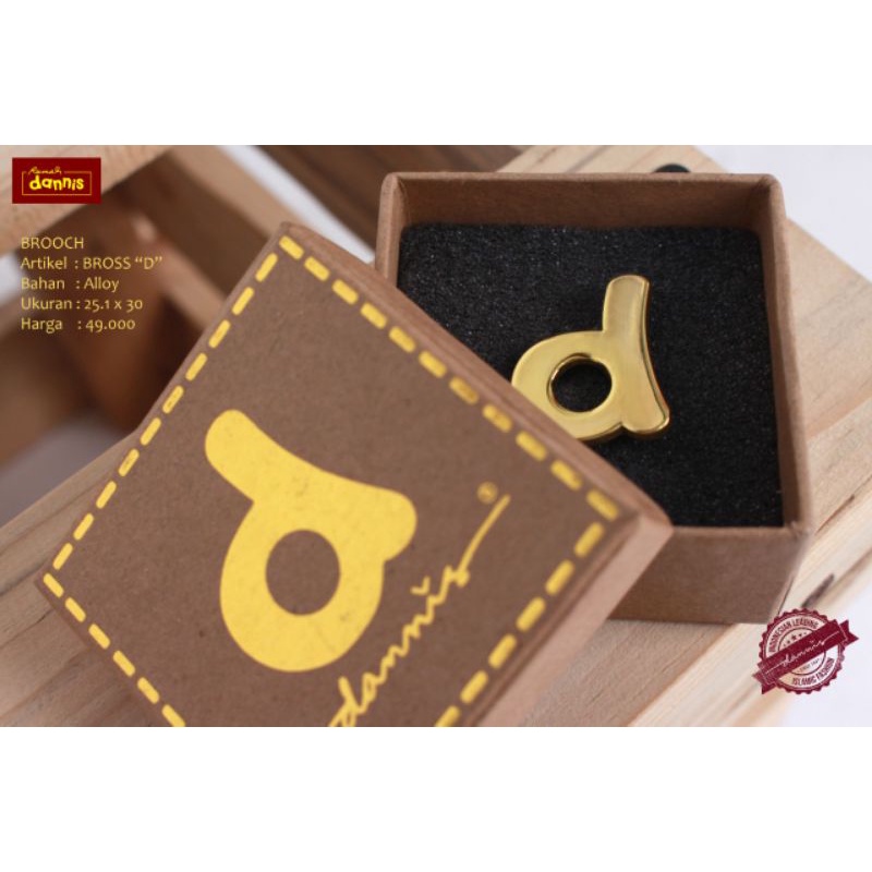 bros huruf D dannis Collection bros hijab warna emas gold