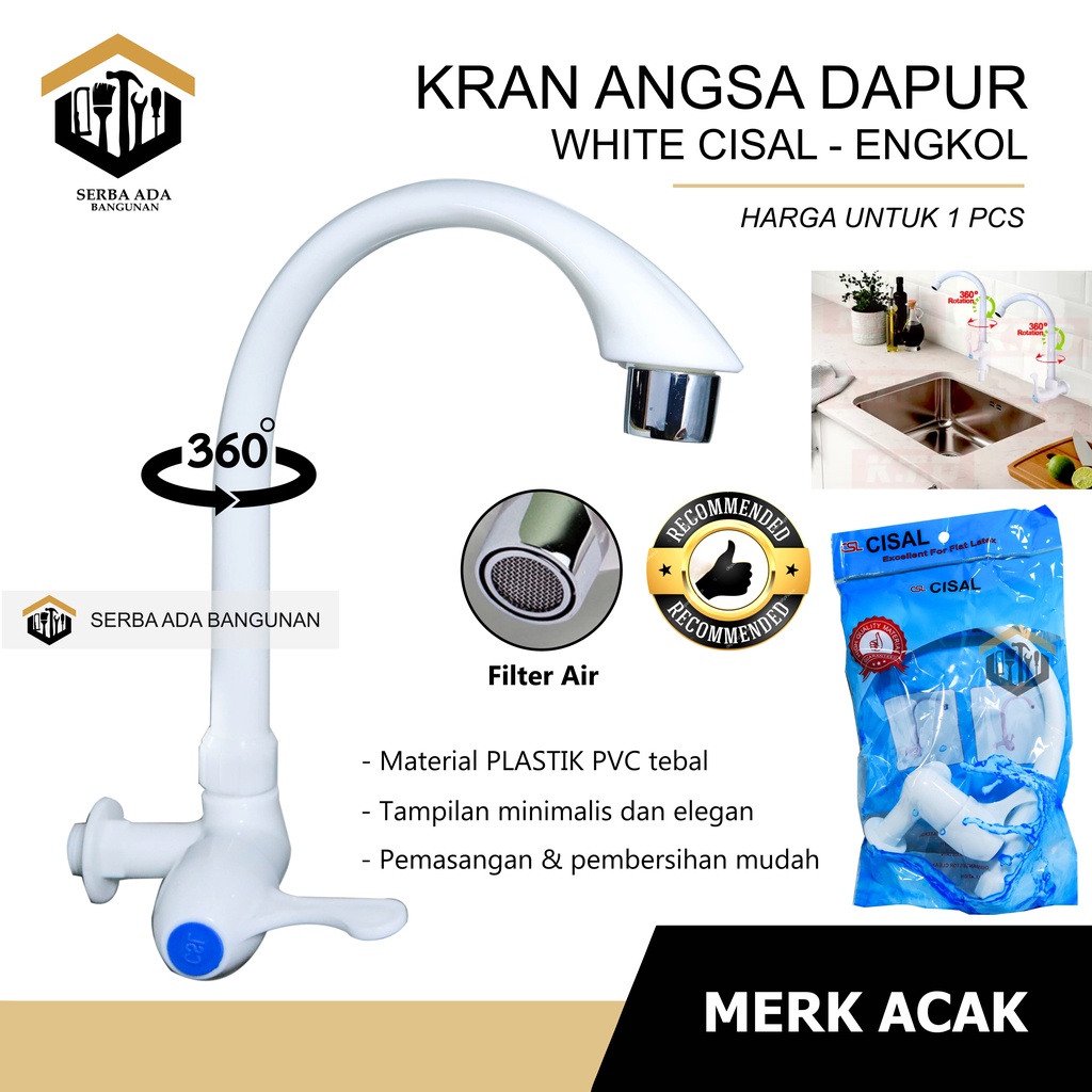 KRAN CUCI PIRING LEHER ANGSA PVC WARNA WARNI BERKUALITAS AIR TEMBOK 1/2 INCH PLASTIK KUAT