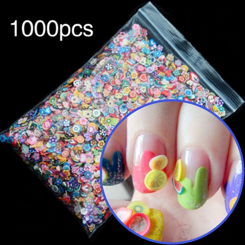 Hiasan Kuku Nail Art Tips Filler Slime Fruit 1000pcs