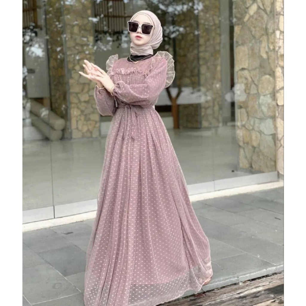 Baju Gamis Wanita Syari Hitam Muslim Remaja Sabina Gamis Modis Wanita  Marbela Maxi || Ukuran S M L