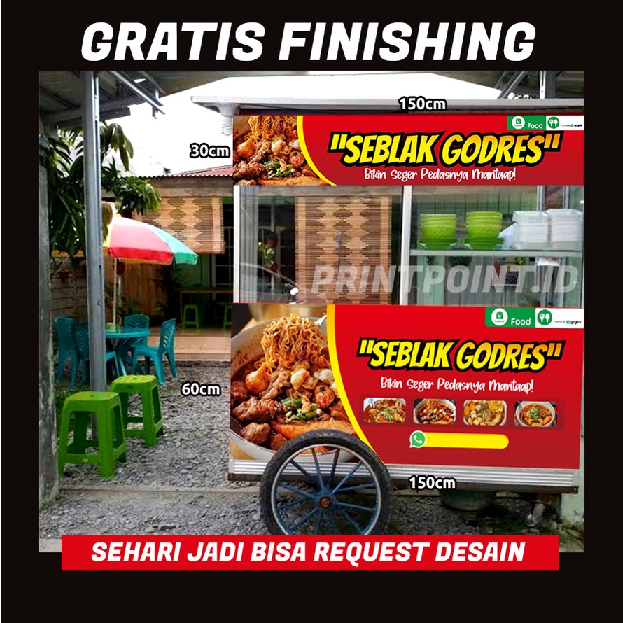 Spanduk Warung Seblak Gerobak Seblak Kedai Seblak Murah Tebal Awet 300gsm