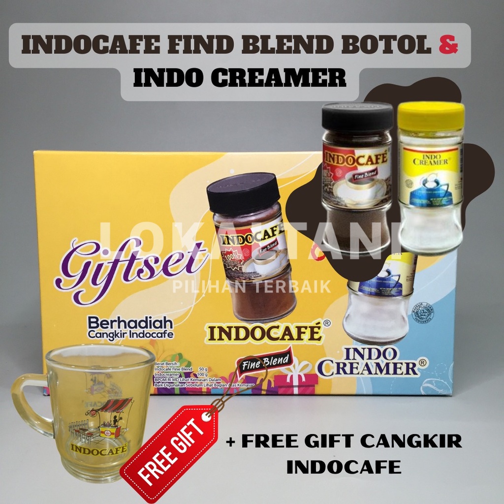 Jual Paket Kopi Indocafe Fine Blend 50gr & Indo Creamer 100gr + GIFTSET