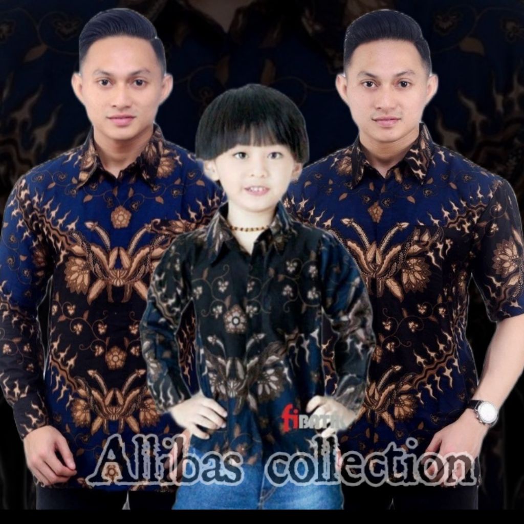 TERBARU Couple sweet || couple batik ayah dan anak cowok BATIK NAVY KERIS