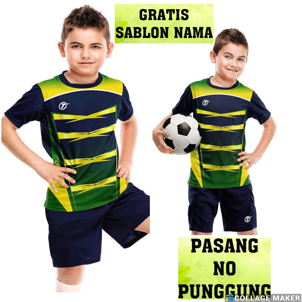 SETELAN BAJU FUTSAL PREMIUM ANAK/JERSEY FUTSAL ANAK PRINTING SIZE MLXL USIA 6-12THN