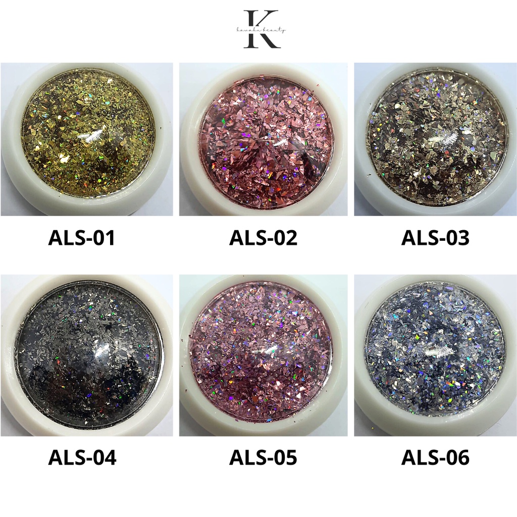 LASER STAR FRAGMENT GLITTER FLAKES SEQUIN/ Glitter Nail art Hiasan Dekorasi Kutek Kuku