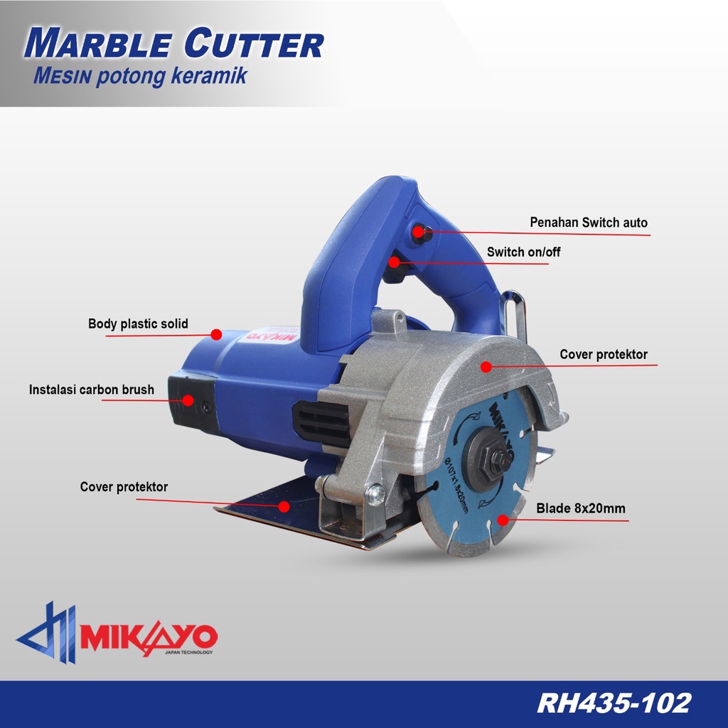 GARANSI 100%! MIKAYO Mesin Potong Keramik Granit Marble Cutter 4 Inc Cocok Buat Potong Keramik Granit Aci free 1 mata