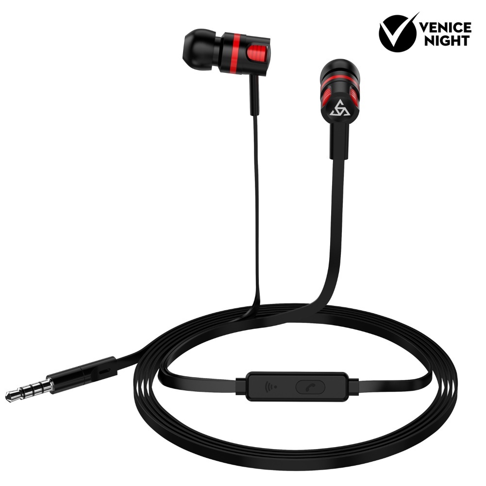 (VNEP) (Berkabel) T2 Stylish 3.5mm In-ear Stereo Earphone Phone Headset dengan Mic Line Control