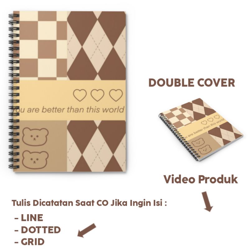 

Hardcover Notebook Tebal 100 Lembar Aesthetic