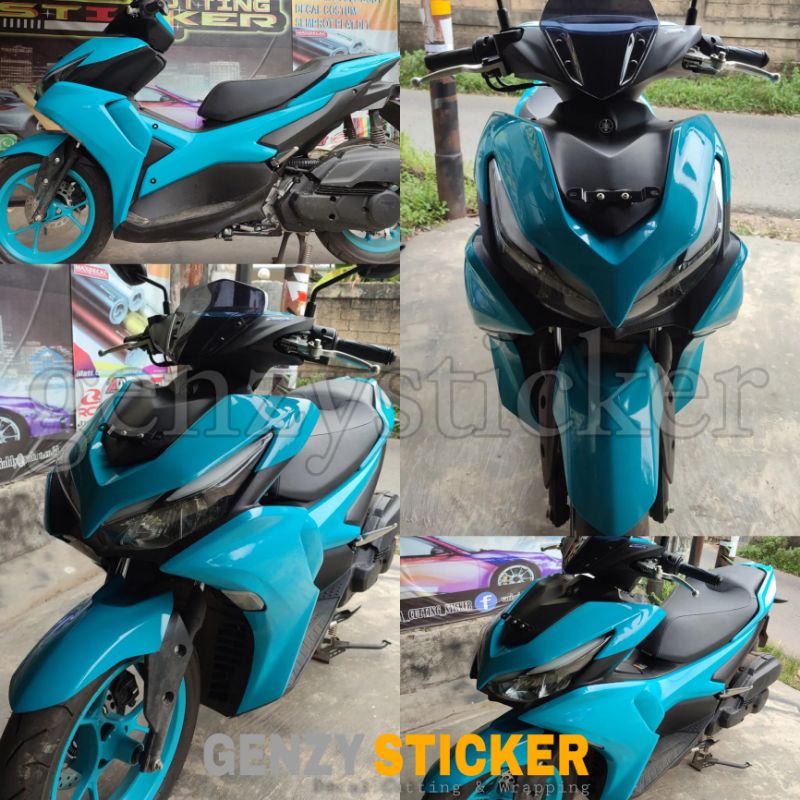 stiker skotlet biru tosca glossy kilat sticker scotlite biru telor asin