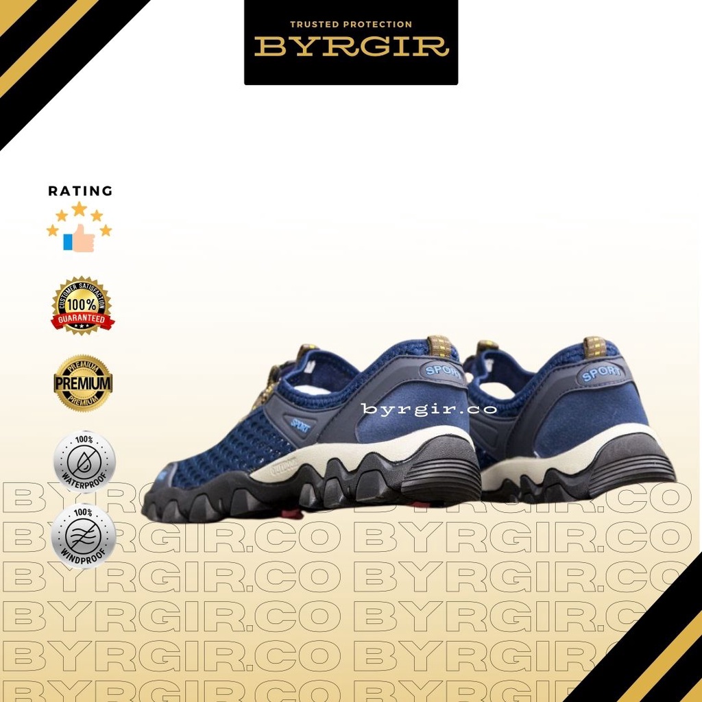 BYRGIR Sepatu Tracking Sport Casual Pria Sneakers Gunung Hiking Quick Dry Outdoor Import Sporturedo Stonger Terbaru Shoe Olahraga Laki Laki Original Korean