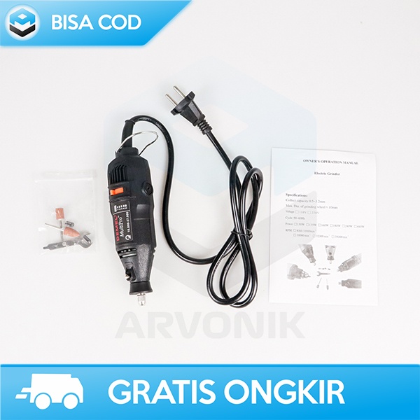 MESIN GERINDA LISTRIK GRINDER ELEKTRIK 10000-37000RPM EU PLUG 135 WATT