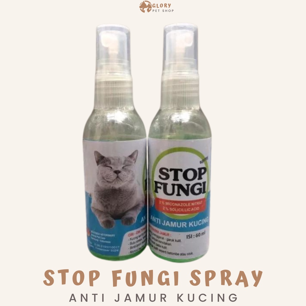STOP FUNGI CAT SPRAY 60ML OBAT ANTI JAMUR KUCING KERAK KULIT LUKA