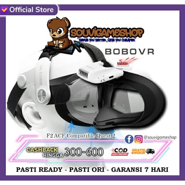 New Virtual Bobovr F2 Active Air Circulation Face Interface Pad Oculus Quest 2