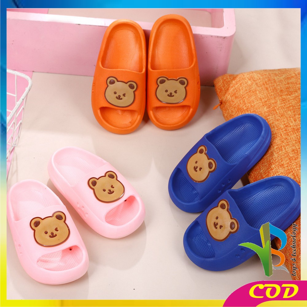 RB-S45 Sandal Anak Perempuan Laki Laki Model Slip On Motif Beruang Anti Slip / Sandals Bear Baby Slippers High Quality Import