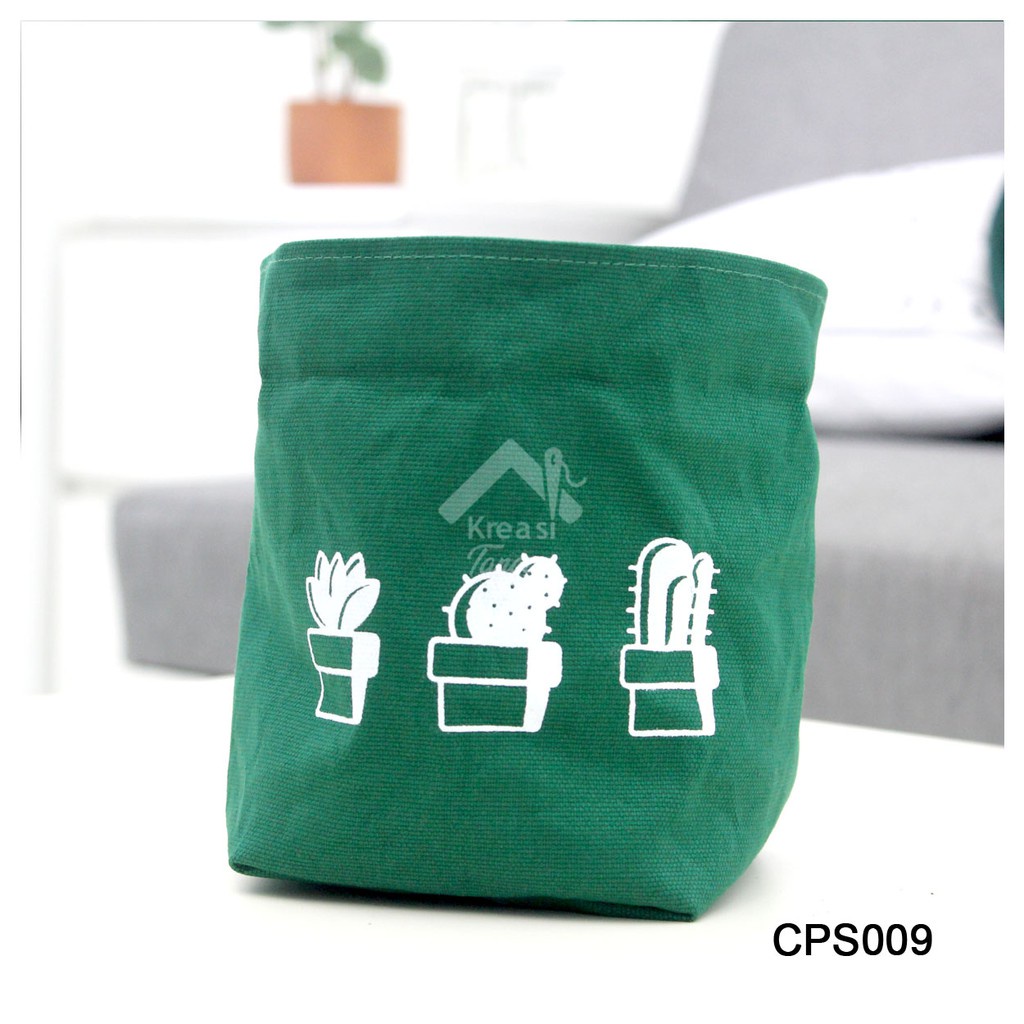 COVER POT / STORAGE MULTIFUNGSI POLOS SABLON CACTUS CPS009