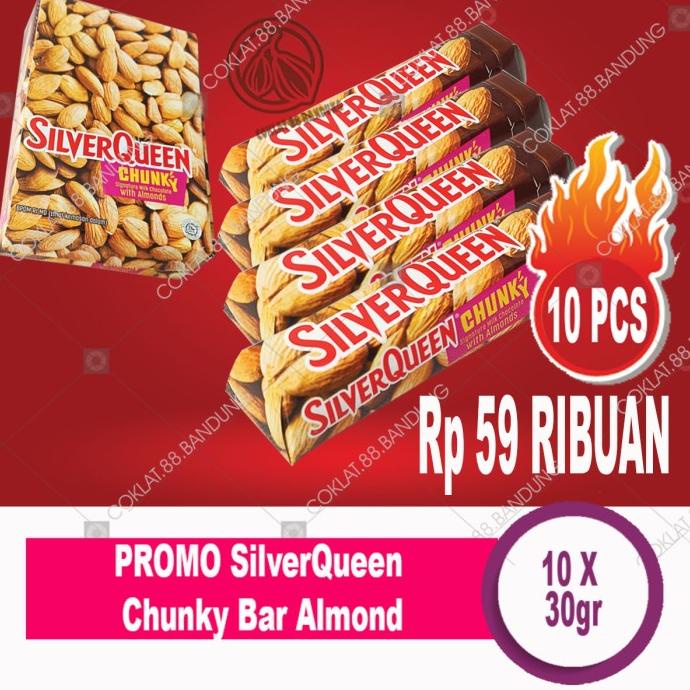 

Coklat SIlverQueen Chunky Bar 10 pcs X 30 gr, Chungky Bar 30 gram