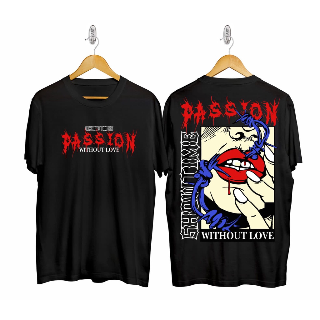 Kaos Tshirt Pria Without Love Hitam Distro Lengan Pendek Motif Sablon Bergambar Keren Baju Kaos Viral Baju kaos anime